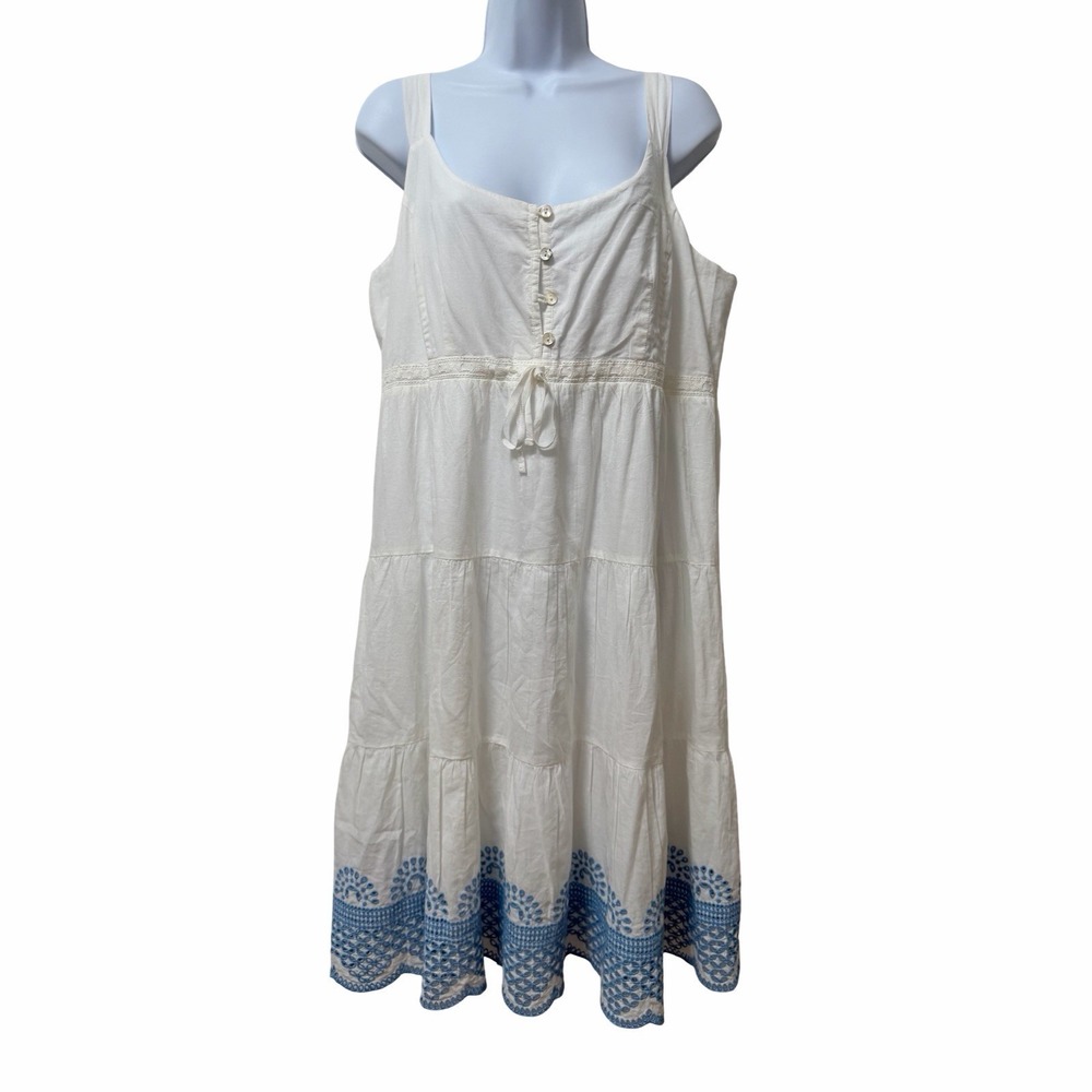Seraphine Sabrina Embroidered Maternity Sundress Size 10 White Summer Beachy NEW